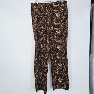 Key West Velvet Baby Cheetah Print Straight Leg‎ Pants Size 12
